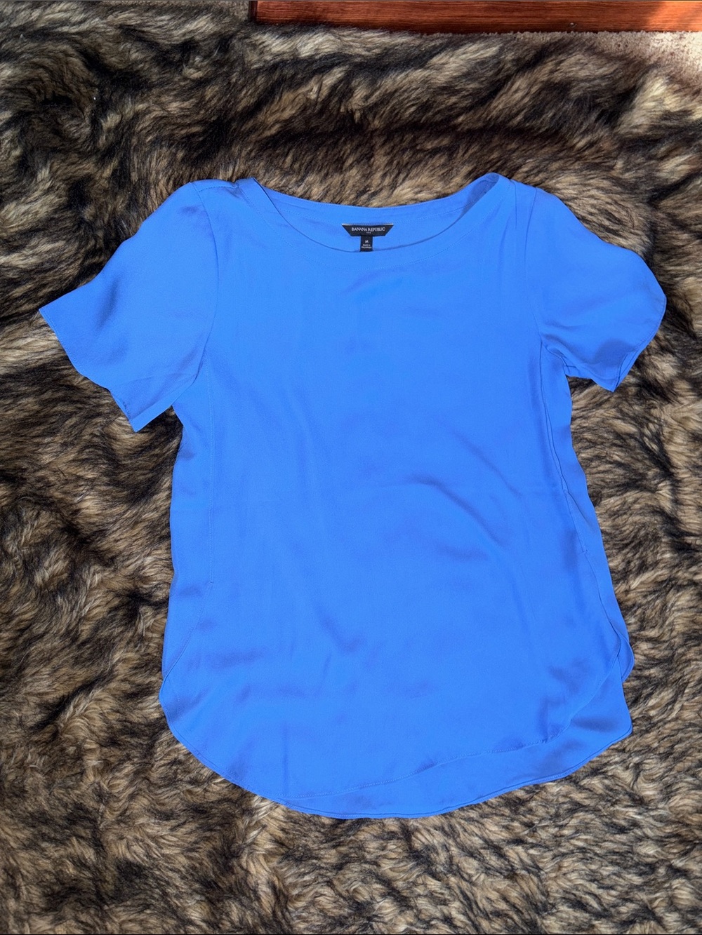 Banana Republic Short Sleeve Crew Neck Tunic Top in Riviera Blue Size Medium
